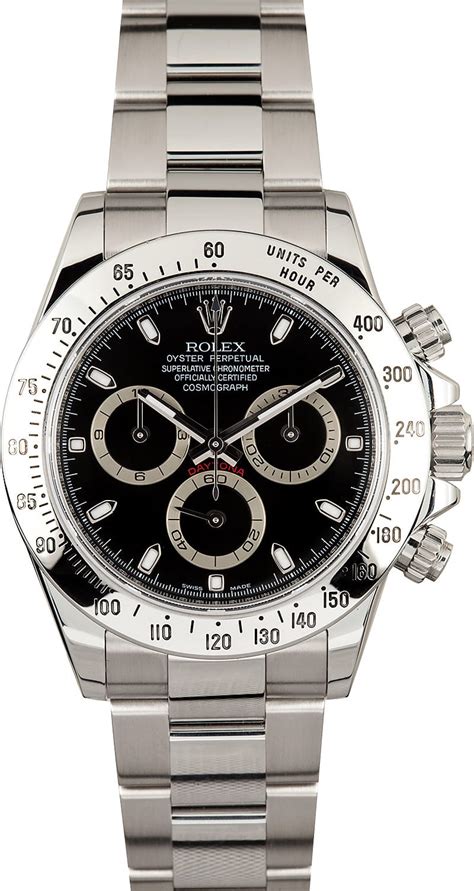 rolex daytona ss black dial|rolex daytona 116520 40 mm.